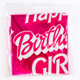 Цена за 5 шт. Воздушный шар фольгированный 18" Happy birthday, girl
