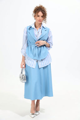 Костюм NIKVA н957-1 голубой и бело-голубые полосы  фото 6