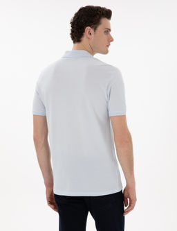 A__k Mavi Regular Fit %100 Pamuk Polo Yaka Basic Ti__rt