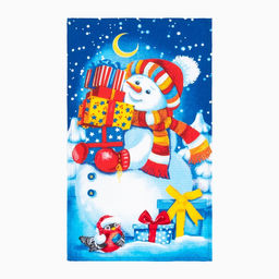 Набор кухонных полотенец Доляна С новым годом 35х60см-4шт, 100% хлопок  фото 4