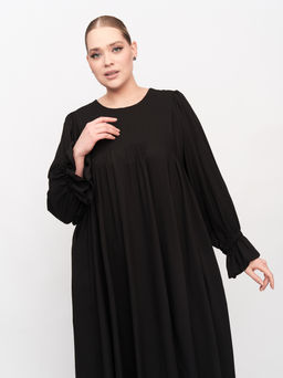 Платье с фантазийными рукавами PP29848BLK01