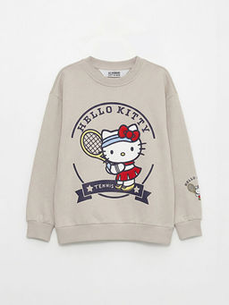 Hello Kitty Bask?l? K?z ?ocuk Kal?n Sweatshirt