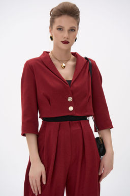 Короткий пиджак Джуди (бордовый) - Эльза фото 8
