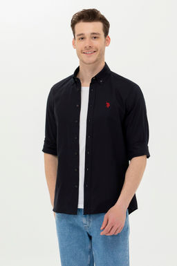 U. S. Polo Assn Мужская черная базовая рубашка с длинным рукавом