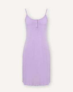 Ночная сорочка в рубчик сиреневого цвета