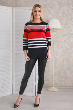 Туника женская из интерлока Тереза-2 красный, черный - Амадэль фото 4