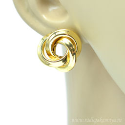 Серьги "Премиум" 21*21мм золотистые, 8г