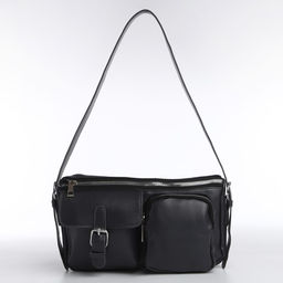 Сумка женская с карманами кожзам, графит