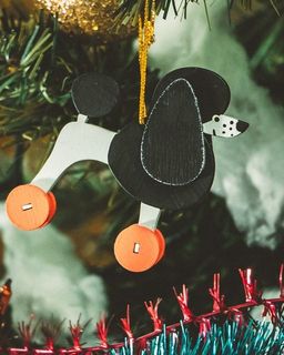 Елочная игрушка - Пудель черный 9005