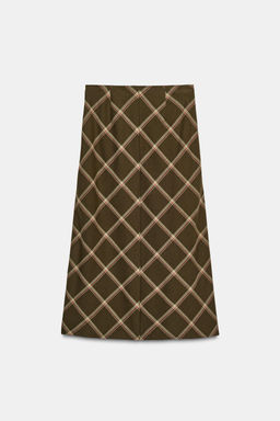 RUFFLE CHECK MIDI SKIRT - Zara фото 10