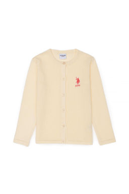 Кремовый трикотажный кардиган для девочки - U.s. polo assn фото 8