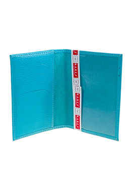 Обложка на паспорта из натуральной кожи, цвет голубой - Greta фото 2