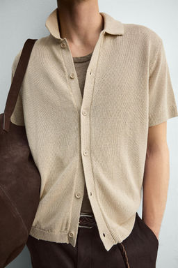 CAMISA PUNTO RELAXED FIT / Beige claro - Zara фото 5