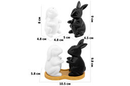 Набор д/специй 2 пр. 10,5*5,8*9,8 см "Кролики" на дер. подставке