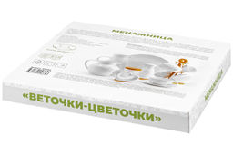 Менажница Веточки-цветочки 26*26*2,5 см, цельная, 5 секций - Elan gallery фото 5