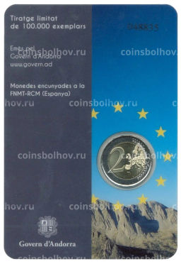 2 евро 2014 года Андорра  20 лет вступлению в совет Европы (в блистере)