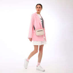 Сумка женская кросс-боди TEXTURA на молнии, 19×7×15 см, бежевая