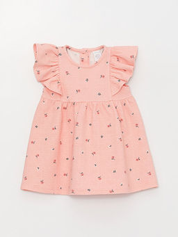 Bisiklet Yaka Desenli K?z Bebek Elbise