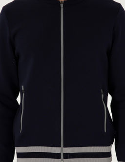 Темно-синий трикотажный кардиган стандартного кроя - Cacharel фото 6