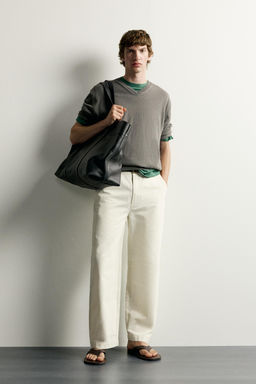 PANTAL?N CHINO RELAXED FIT LAVADO / Crudo