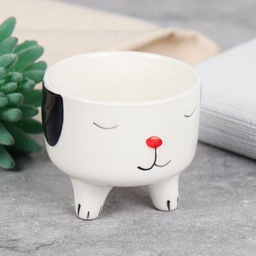 Кашпо 7х7х7,5 см Животные / WN30 /уп 120/ белое - Галеонтрейд фото 4