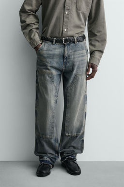 JEANS BOLSILLO CARPINTERO LAVADO / Azul / Verde - Zara фото 2