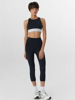 Бриджи спортивные женские с высокой линией талии черные - Mark formelle фото 4