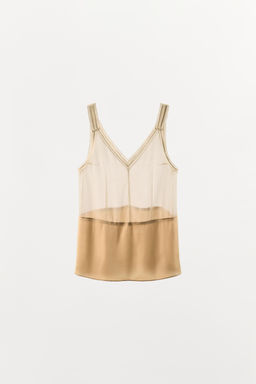 TOP COMBINADO TIRANTES SEDA 100% / Crudo