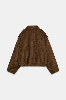 OVERSIZE FAUX SUEDE BIKER JACKET - Zara фото 8