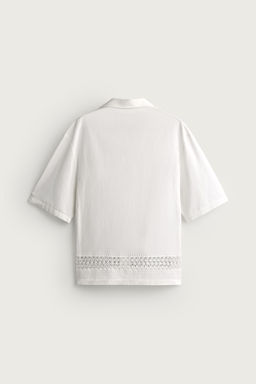 CAMISA RELAXED FIT CENEFA COMBINADA / Blanco roto - Zara фото 8