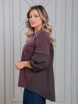 Блузка 1319 шоколадный - Novita фото 4