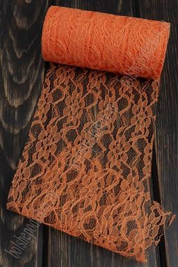 Фатин с узором "Цветы" 15 см*10 ярд (SF-2940) оранжевый №16