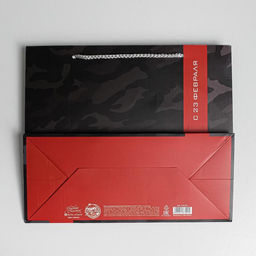 Цена за 2 шт. Пакет подарочный ламинированный, упаковка, «С 23 февраля», ML 27×23×11.5 см