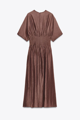 PLEATED WAIST KNIT DRESS WITH MATCHING DETAIL - Zara фото 6