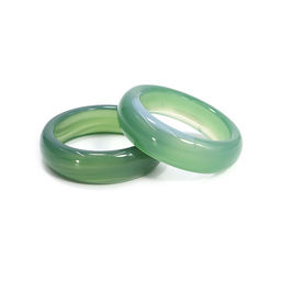 Кольцо из камня гладкое Изумрудный агат для счастья и благополучия размер 16-19мм