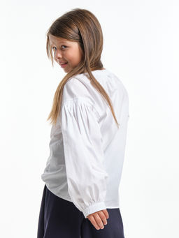 Нарядная блузка в школу UD 7980 голубой - Mini maxi фото 18