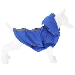 Пэт тойс (Pet toys) Одежда для собаки Плащ с капюшоном, на липучке, светоотражающая полоска, р-р XL, длина спинки 34см/обхват груди 52см/обхват шеи 38см, цвет-синий, плащевка (Китай) - Домашняя мода фото 2
