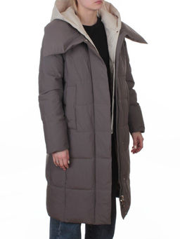 A610 GRAY Пальто зимнее женское со съемным жилетом (200 гр. био-пух)