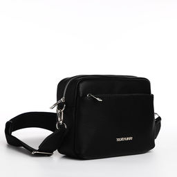 Сумка женская кросс-боди TEXTURA на молнии, 16×7×17 см, чёрная