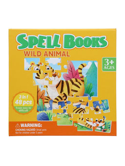 Книжка - деревяшка пазл «Животные», 48 деталей