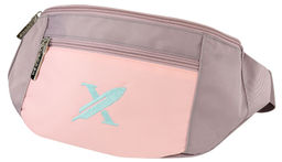 Сумка поясная LOREX WIDE WB DOUBLE COLOR 34х14 см розовая, полиэстер, молния, вышивка, 2 к...