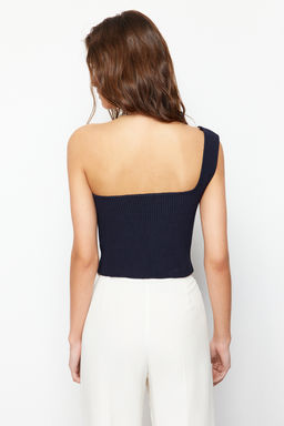 Lacivert Crop Tek Omuz Triko Bluz TWOSS24BZ00180 - Trendyolmilla фото 6