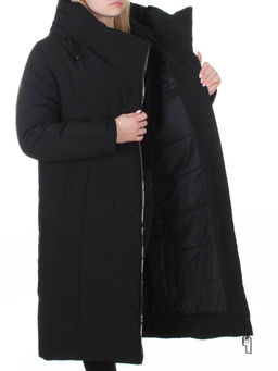 M-9102 BLACK Пальто зимнее женское (верблюжья шерсть, 120 гр. холлофайбер)