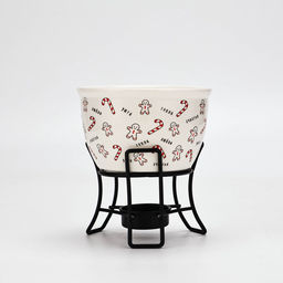 Фондю новогоднее керамическое «Счастья», 2 шпажки