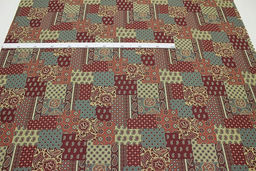 Импорт. хлопок Восточный узор-пэчворк цв.бордовый, ш.1.5м, хлопок-100%, 100гр/м.кв - Купава фото 3