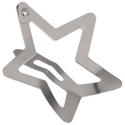 Заколки для волос НАБОР 10 шт., 3 см, клик-клак, звездочки, глянцевый, серебристый, MONTE VITA