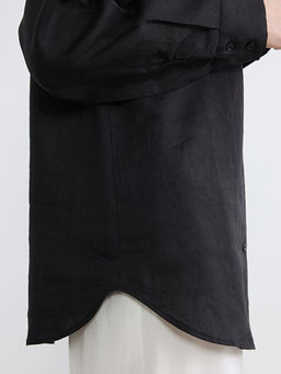 Kad?n Uzun Kollu Keten G?mlek