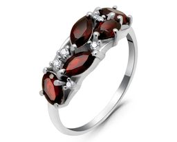 Кольцо из серебра гранат, Селина