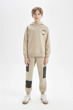 Толстовка оверсайз с капюшоном и принтом для мальчиков - Defacto фото 2