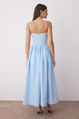 TRENDYOLMILLA Siyah A-Kesim Poplin Dokuma Midi S?k Elbise TPRSS24EL00294 фото 13